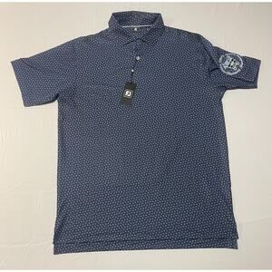 FootJoy NWT L Bounce Print Blue Denim Tonys Market Charity Polo Shirt